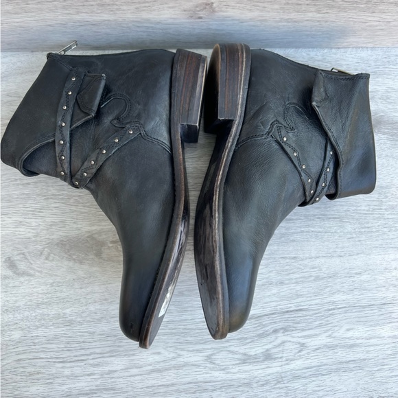 ✌🏻Free People Alamosa Black Leather Ankle Booties - Picture 9 of 13